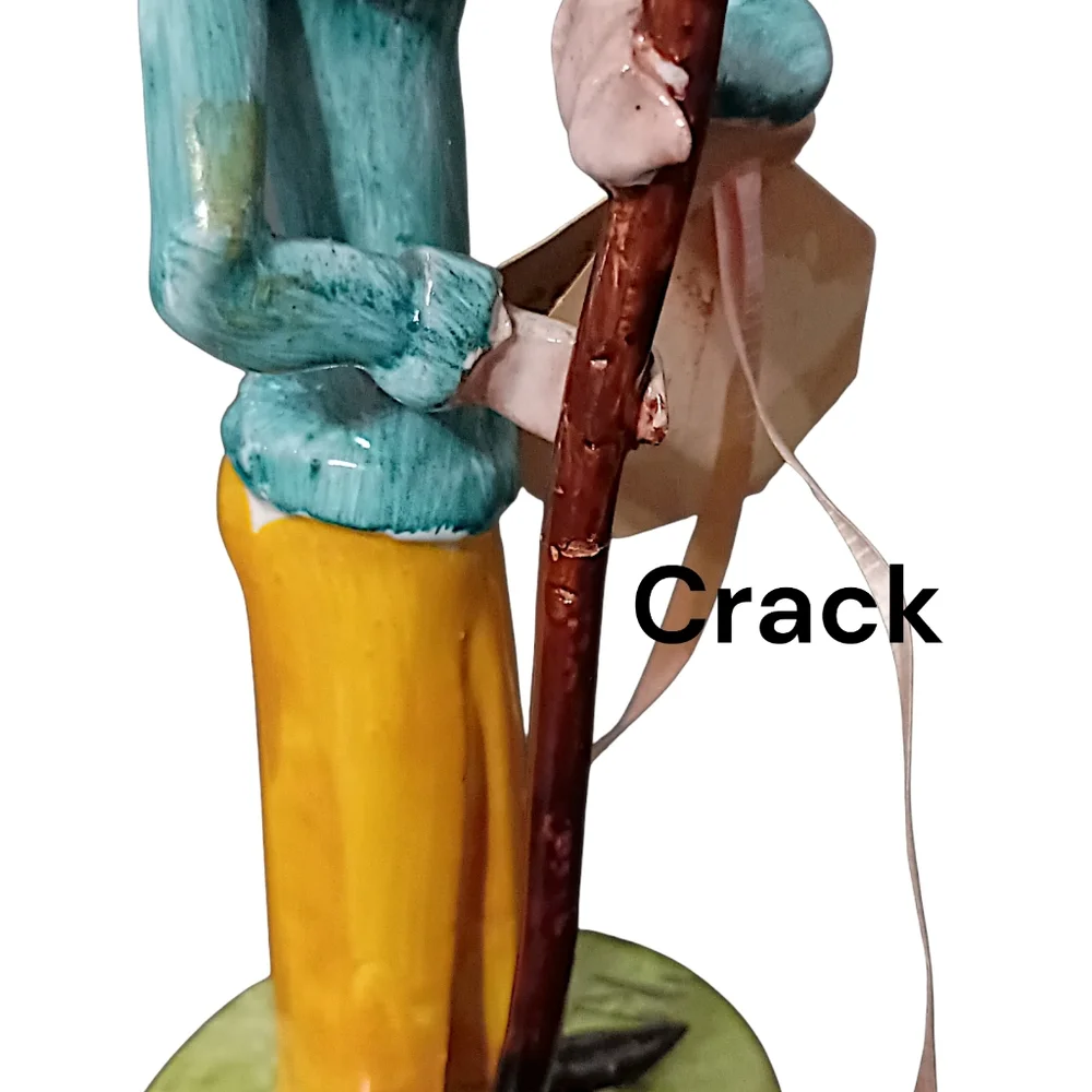 TP Ceramiche Poli Cesare Golf Figurine Female Golfer Pottery Art Gift Italy READ
